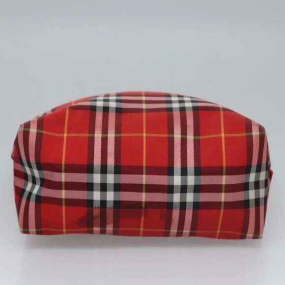 BURBERRY Nova Check Hand Bag Nylon Red Auth ti2831 - Picture 6 of 16